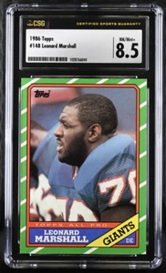 Tarjeta de fútbol americano 1986 Topps Leonard Marshall New York Giants CSG 8,5 #148 RC - Imagen 1 de 2