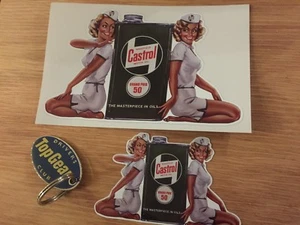 CASTROL OIL CAN & MODELS Car / Toolbox Sticker 1 off - Picture 1 of 3