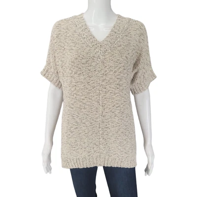 Womens Relaxed Sweater X-Small Sz Beige Speckled Yarn Modern Top - Image 1 of 4