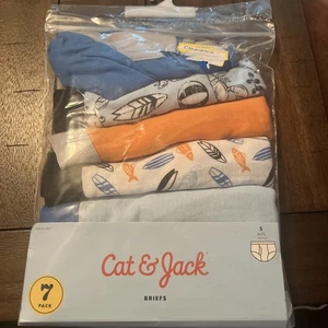 NWT Cat & Jack 7 Pack 100% Cotton Boys Briefs Cotton Multi Boys Size S (6/7) - Picture 1 of 2