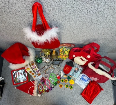 Lote 36 Bolsas de Papá Noel Sombreros Campanas Patos Niños Regalo Set Foto 1 de 4