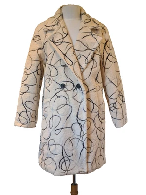 Made In Italy coat jacket collar pockets cream blanket stitch One Size UK 10-16 - Image 1 of 4