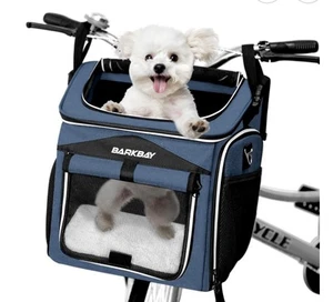 Dog Bike Basket Carrier, Expandable Foldable Soft-Sided Dog Carrier, 2 Open Door - Picture 1 of 11
