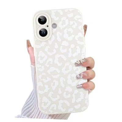  Compatible con Funda 2025 Lindo Patrón Estampado Leopardo iPhone 17 Blanco Leopardo Foto 1 de 4