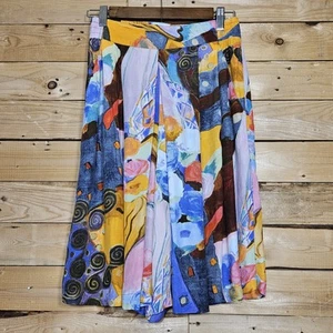 Carole Little Shorts 8 Womens Vintage Gaucho Culottes Pants Wide Leg Art To Wear - Picture 1 of 9
