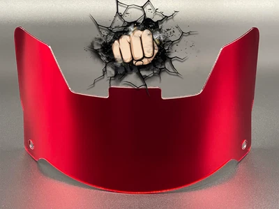 Visera cromada roja carmesí tamaño completo (solo pantalla) compatible con réplica/velocidad/flexión Foto 1 de 4