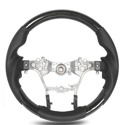 Carbon Fiber Style Hydro Dip Steering Wheel Perforated Leather 3 Section Type - Image 1 of 4