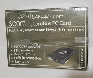 3COM 3C3FEM656C 10/100 LAN+MODEM CARDBUS PC CARD NEW OPEN BOX - Picture 1 of 4