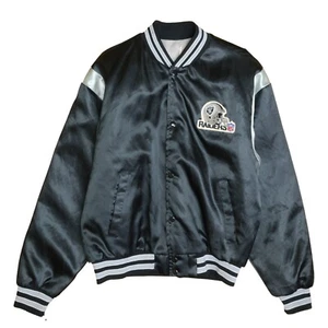 Chaqueta de Bombardero Satén Vintage Los Angeles Raiders Talla Grande NFL - Imagen 1 de 5