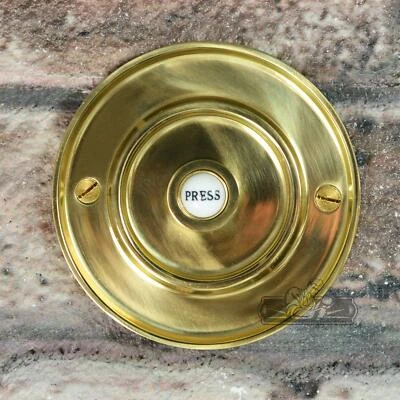 Polished Brass Sovereign Park Classic Bell Push - Image 1 of 4