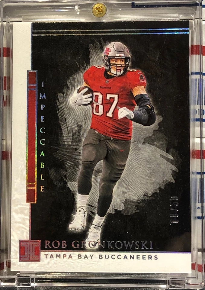 2020 PANINI IMPECCABLE ROB GRONKOWSKI, #94, SILVER PARALLEL, SERIAL #06/50, HOF - Image 1 of 3