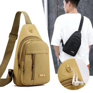 Men's Casual Sling Chest Pack Travel Small Crossbody Bag Backpack Shoulder Bag - Picture 1 of 19