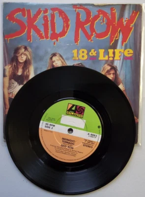 Skid Row – 18 & Life 1990 single 7" vinyl record in picture sleeve hard rock  - Image 1 of 4