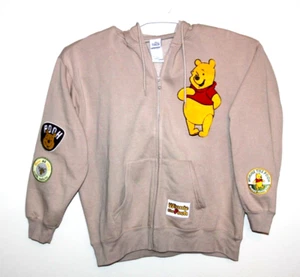 Disney Winnie the Pooh Womens Full Zip Hoodie Sweatshirt Jacket Beige XL - Picture 1 of 11