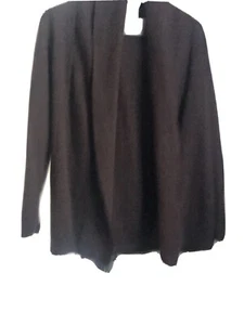 Cárdigan suéter envolvente abierto manga larga Kenar para mujer lana merino italiana marrón talla S - Imagen 1 de 5