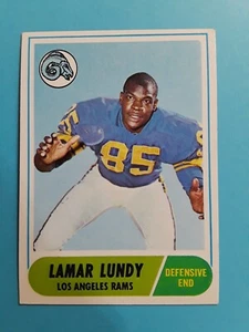 Carta calcio 1968 Topps Lamar Lundy #80 Los Angeles Rams - Foto 1 di 2