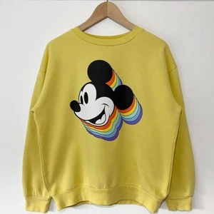 Rainbow Mickey & Co Yellow Sweatshirt Size Petite M - Picture 1 of 5