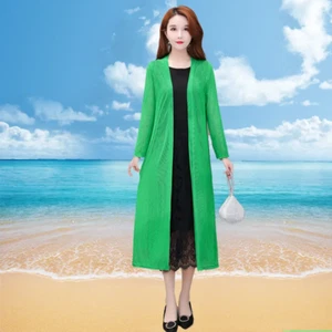 Femme Maille Transparente Veste Cardigan Haut Midi Ouvert Avant Châle Soleil Été - Picture 1 of 14