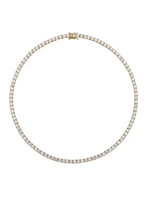 COLLAR TENIS RIVIÈRE Dorsey KATE ZAFIRO BLANCO Tono Dorado Plata Esterlina U326 Foto 1 de 4