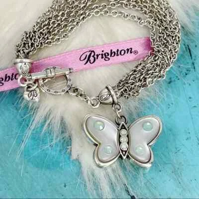 Brazalete Brighton Farfallina Mariposa Cristal Menta Multistrand Placa Plata Foto 1 de 4