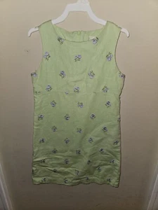 KC Parker Girls Dress Size 7 Sun Dress Green w/ Purple Flowers - Picture 1 of 3
