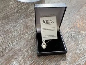 ARGENTO AZZURRO PIETRA Kristallstein Halskette Swarovski Crystal Elements UVP 32£ - Bild 1 von 5