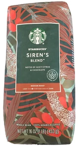 Starbucks Siren's Blend café integral tostado medio 1 lb / 16 oz / 453 g bolsa - Imagen 1 de 1