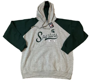Michigan State Spartans MSU Pullover Hoodie Mens XL Gray Gren Sweatshirt OVB New - Picture 1 of 11