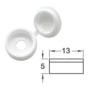 BIANCO Coperchi Vite Cerniera in Plastica con Cappuccio a Snap per Viti in Legno Coperchi - Foto 1 di 3