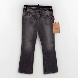 Authentic True Religion Girls Youth  Jeans Flare Size 7 Gray Brand New - Picture 1 of 6