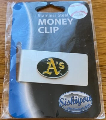 OAKLAND A'S LOGOTIPO DE ATLETISMO CLIP DE DINERO CLIP DE ACERO INOXIDABLE NUEVO EN PAQUETE Foto 1 de 2