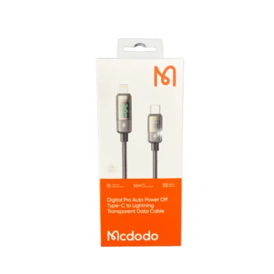 Mcdodo Digital Pro Auto Power Off USB-C to iPhone Transparent Data Cable 1.8m - Image 1 of 4