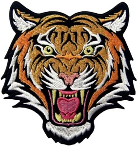 The Roaring Bengal Striped Tiger Embroidered Badge Iron On Sew On Patch - Picture 1 of 4