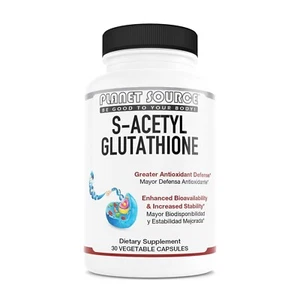 Planet Source S-Acetyl Glutathione 200 Mgs per serving - 30 Veggie capsules - Picture 1 of 7