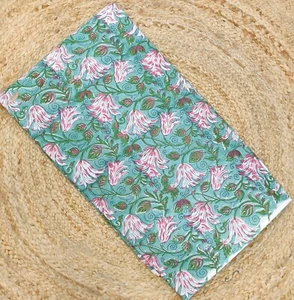 Indian Hand Block Floral Print Fabric Natural Handmade Cotton Fabric 1-10 Yards - Picture 1 of 33