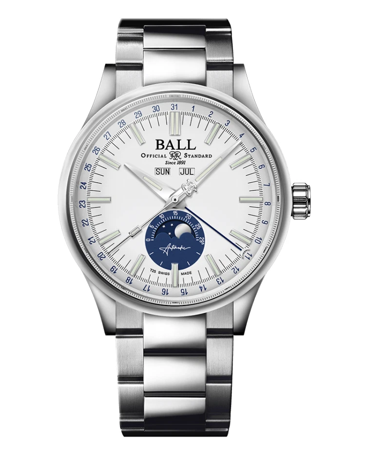 Genuine Ball Engineer II Ø40mm Moon Calendar NM3016C-S1J-wh limited 1000pcs
