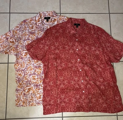Club Room Luxury Linen Shirt Mens XXL LOT OF 2 Button Short Sleeve 100% Linen - Image 1 of 4