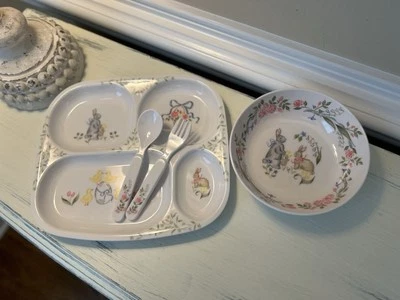 Pottery Barn Kids LoveShackFancy Melamine Nursery Feeding Set NWOT NWOB - Image 1 of 4