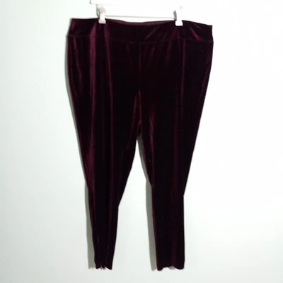 Talbots Velvet Legging Pants size 20W, NEW! Ankle Wine Red Holiday Party Pull-on - Image 1 of 4