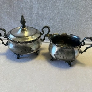 Plato de plata crema vintage de azúcar con tapa diseño floral - Imagen 1 de 21