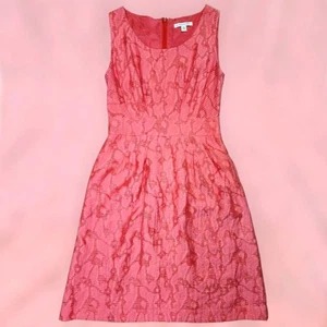 Vestido Banana Republic Rosa Texturizado Ajuste y Acampanado - Talla 2 - Imagen 1 de 7