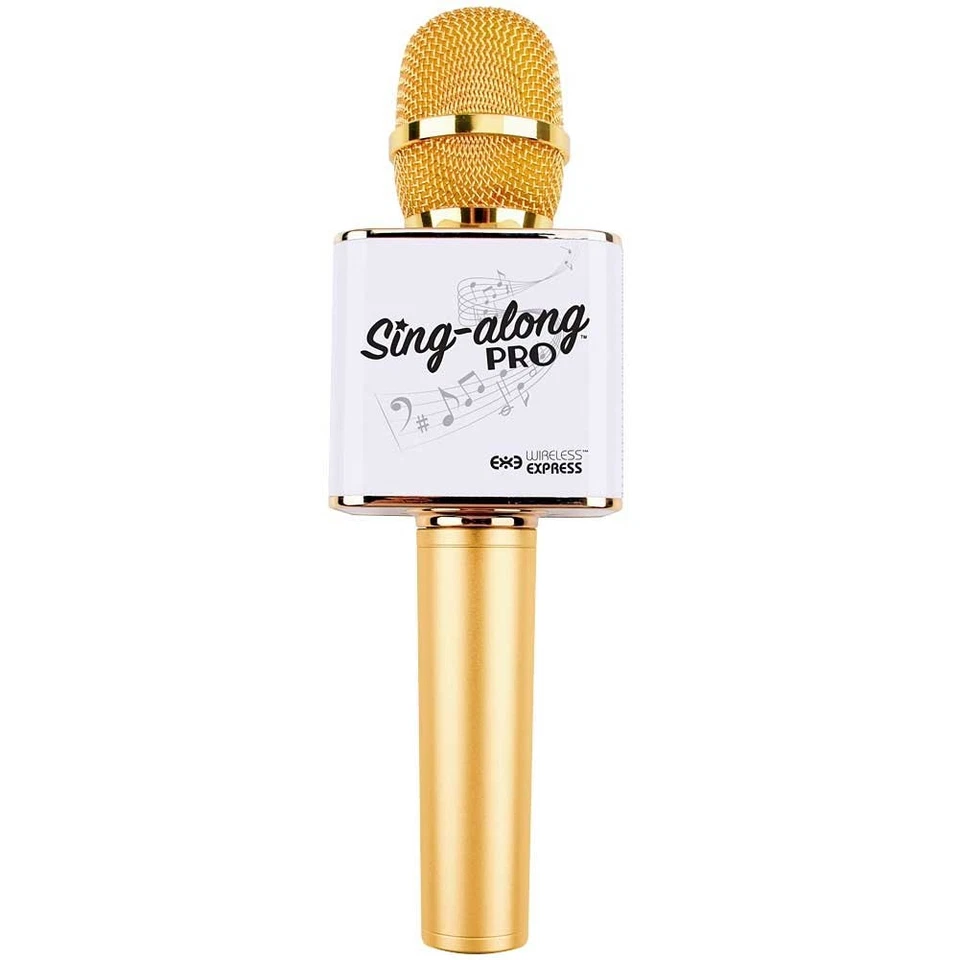 Sing Along Pro Bluetooth Karaoke Microphone and Stereo Speaker All in One Gold