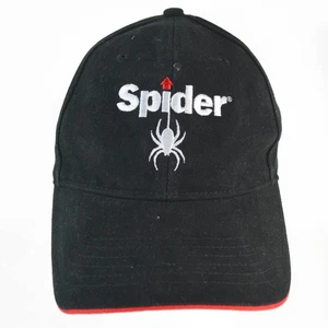 Spider Hat Men OS Black Strapback Baseball Cap Embroidered Outdoor - Picture 1 of 7