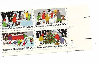 "SEASONS GREETINGS" MNT PLATE BLOCK ISSUED 1982 - Image 1 of 2