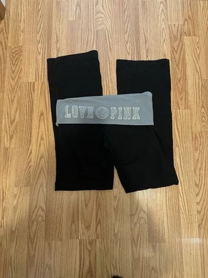 Victoria’s Secret 粉红色复古折叠闪光亮片闪亮打底裤 L — 第 1/4 张图片