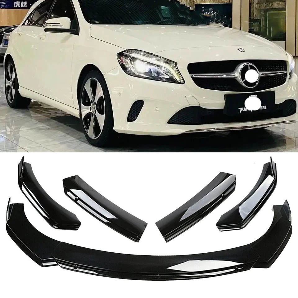 Gloss Black Front Bumper Cover Lip Splitter Spoiler  For Mercedes-Benz A200 A220 - Изображение 1 из 4