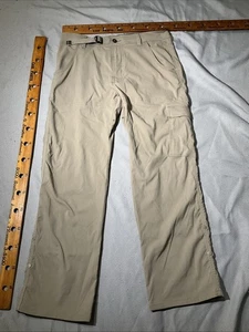Prana Pants Mens Small 30 XL Beige Zion Stretch Straight Adjustable Waist - Picture 1 of 16