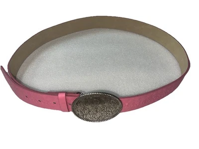 XL Cinturón de moda para mujer rosa floral con hebilla plateada de flor de vid margarita 39,5” Foto 1 de 4