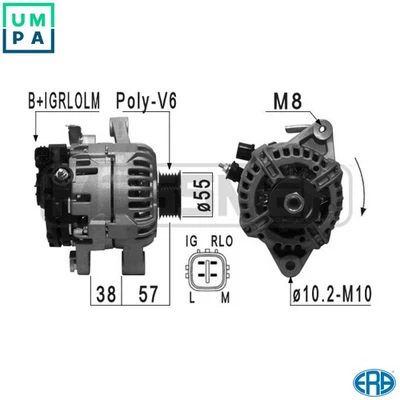 ALTERNATOR 210941A FOR TOYOTA 2SZ-FE 1.3L 4cyl YARIS - Image 1 of 4