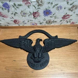 Vintage Gusseisen Amerikanischer Weißkopfseeadler Wandbehang In God We Trust Sparta Mich - Bild 1 von 10
